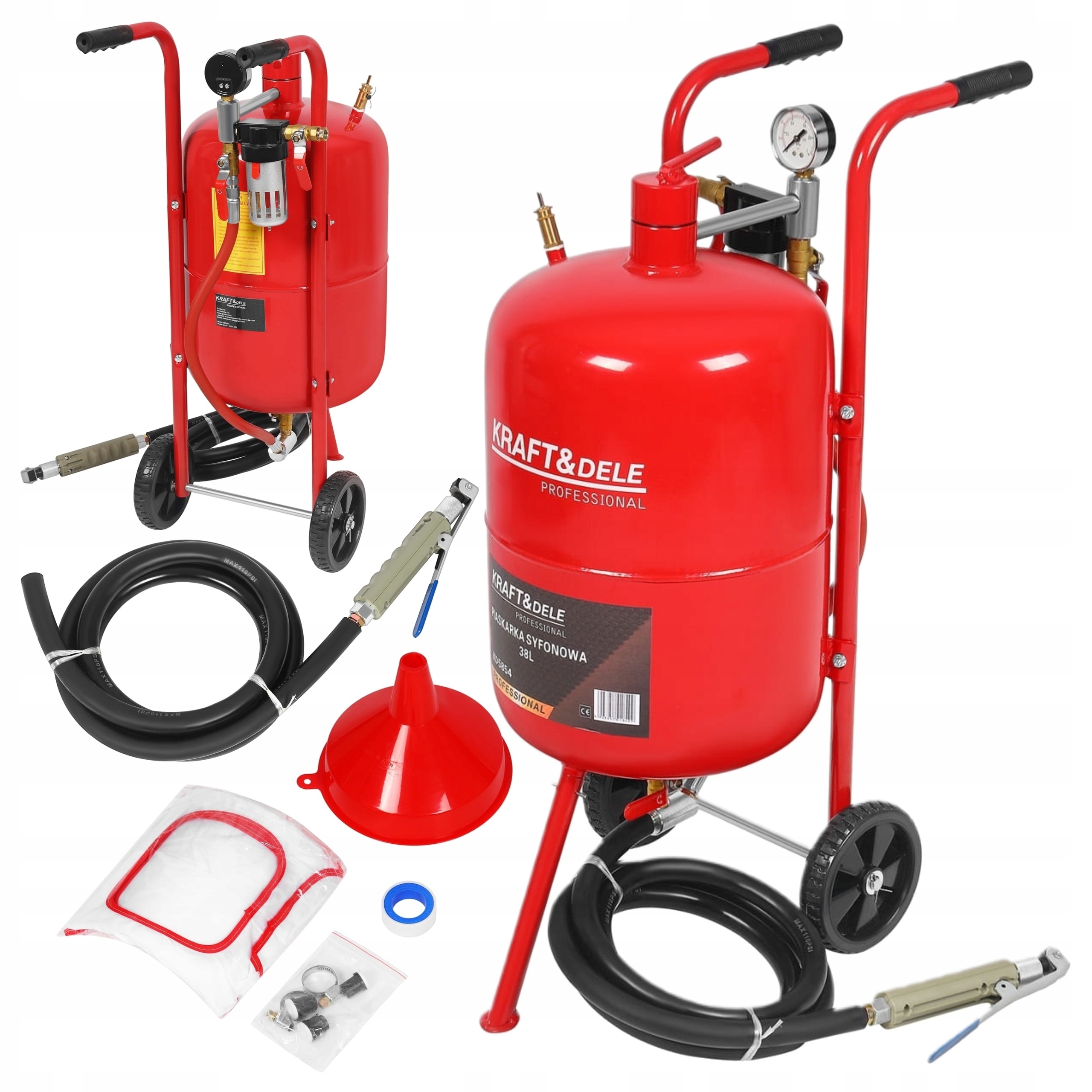 38-литровый сифон для пескоструйной обработки, компрессор, комплект для пескоструйной обработки, мобильная мастерская