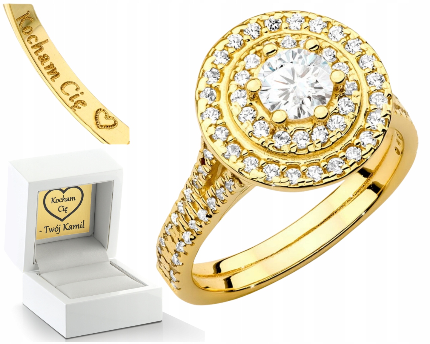 Bohatý Prstýnek Laboratorní Diamanty Zlato 585 1,11 Ct Dárek Gravírování