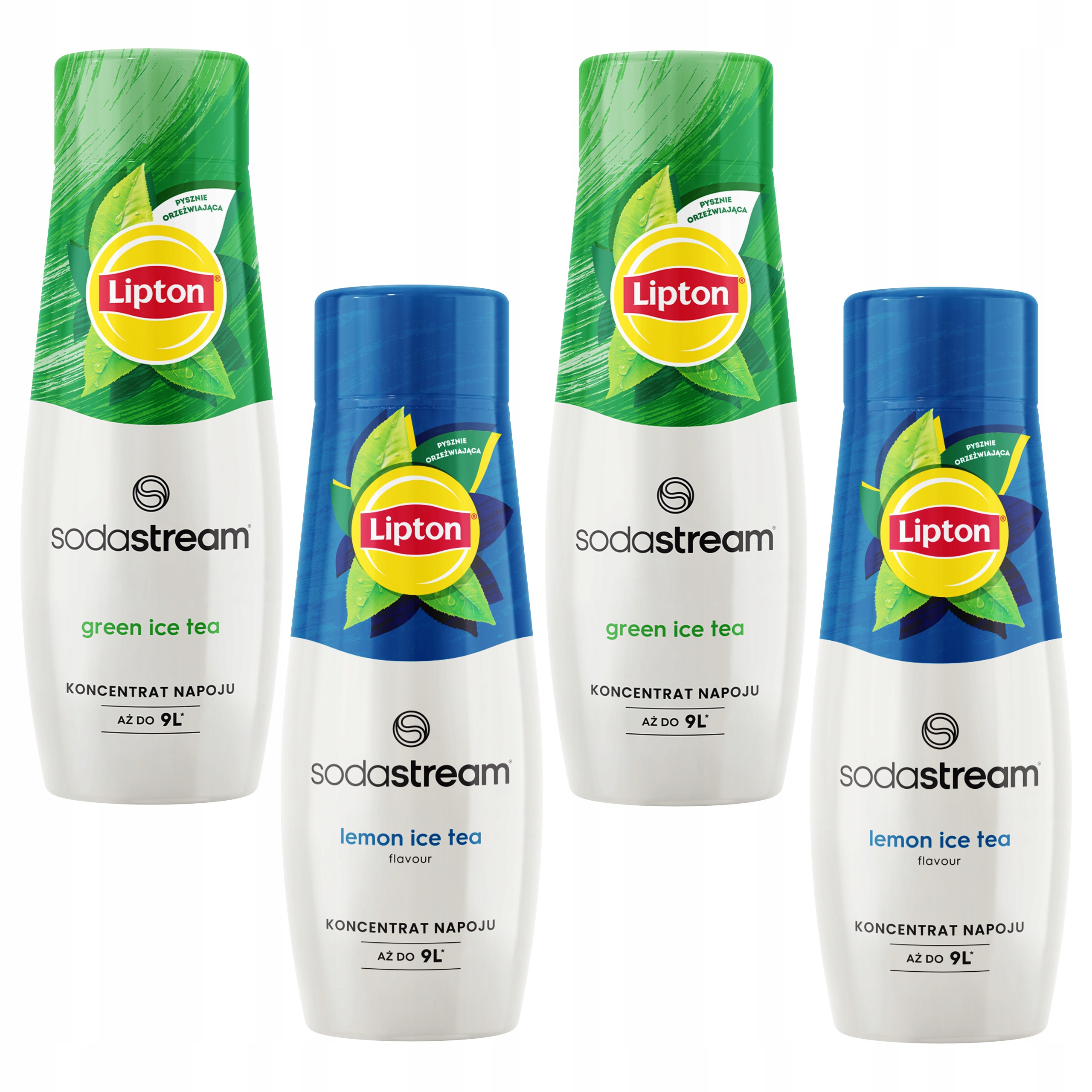 Koncentráty Sodastream: 2x Lipton Lemon 2x Green Ice Tea Zelený Čaj