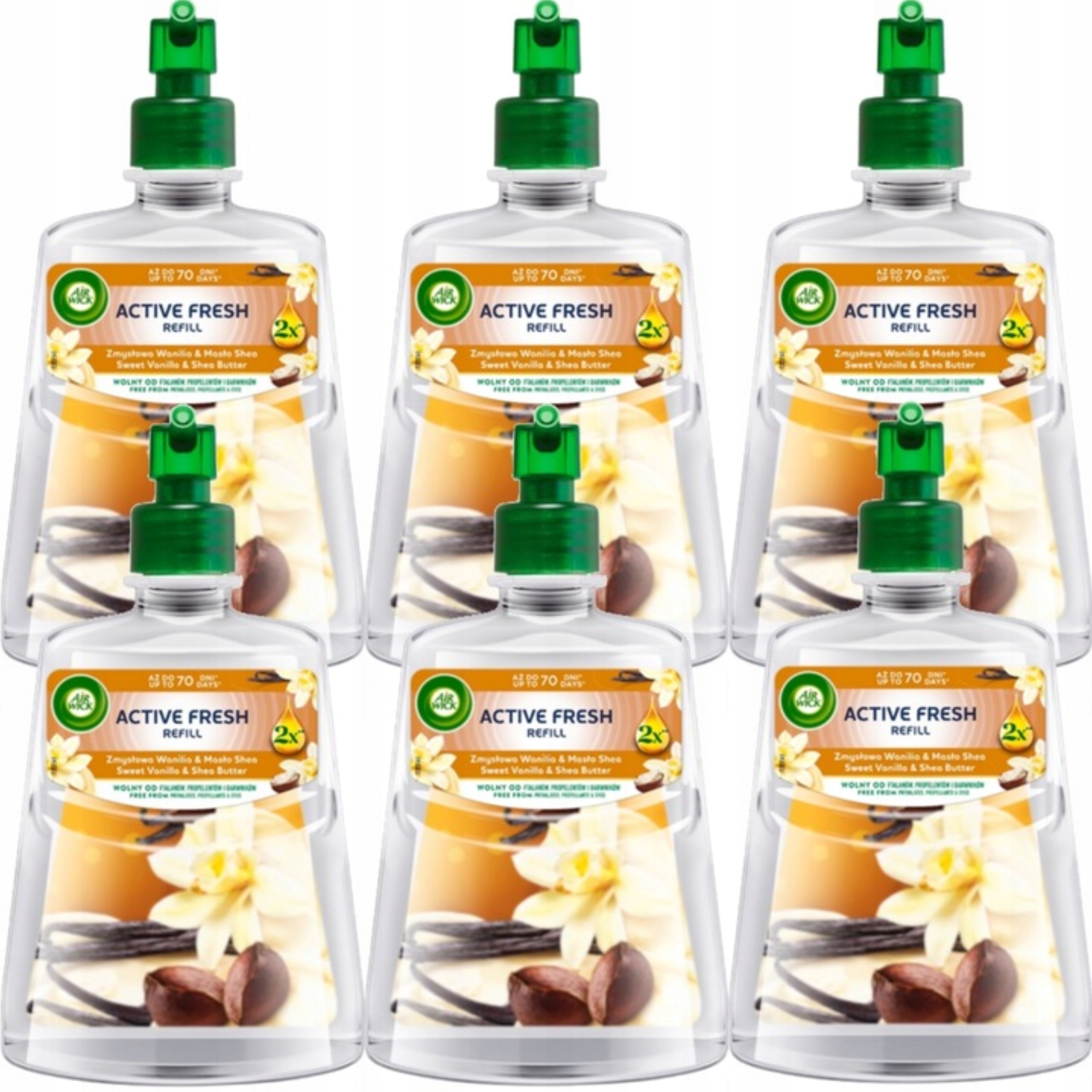 Air Wick Active Fresh refill Smyslná Vanilka & Bambucké máslo 228 ml x6