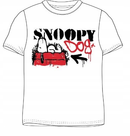

T-Shirt Koszulka Bluzka Snoopy 152 Biała