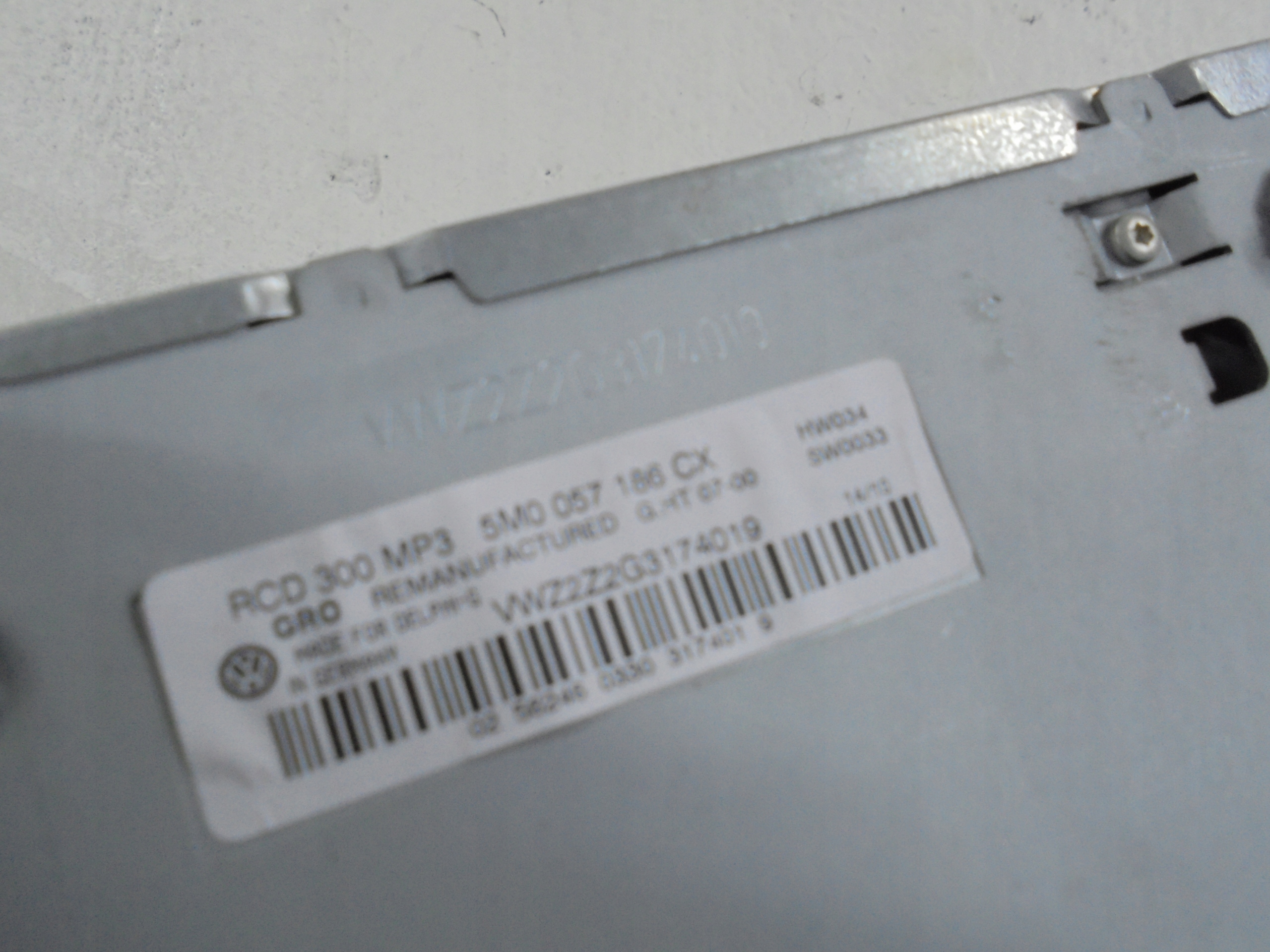 VW GOLF V PLUS RADIO CD MP3 RCD 300