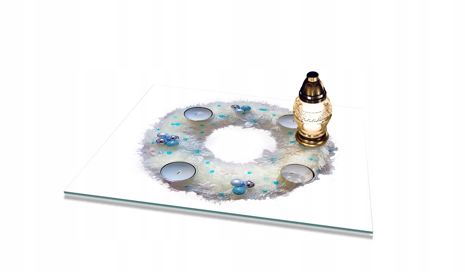 Podstavec na hřbitov Pomník motiv Vánoční věnec 60x52 cm gumové nožičky