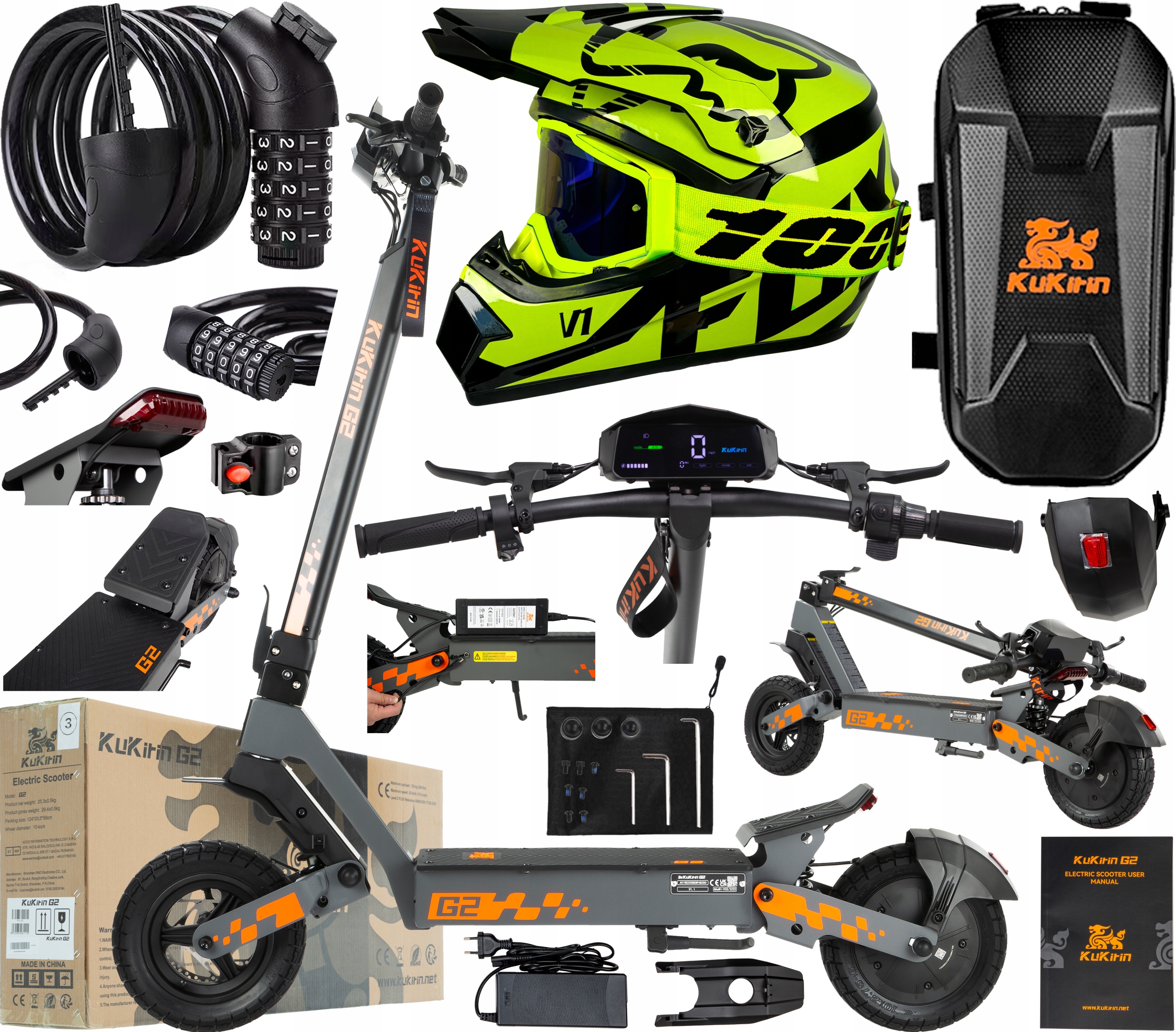 2026 KuKirin G2 elektrická vozidla 800W 45KM/H 48V 15Ah 55KM 10" +Dárek