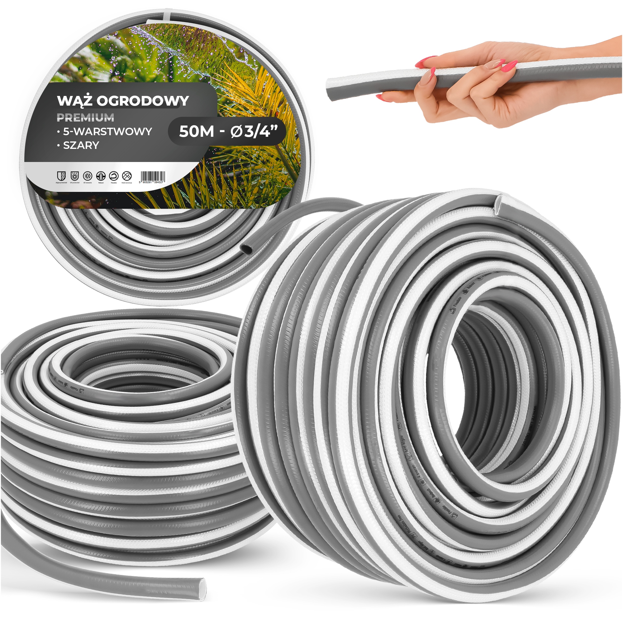 5-vrstvová zrolovateľná záhradná hadica 3/4" 50 m Ry