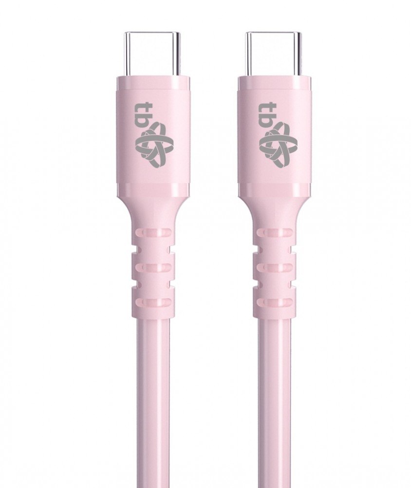 Tb Kabel Usb C Usb C 60W żelowy 1m różowy