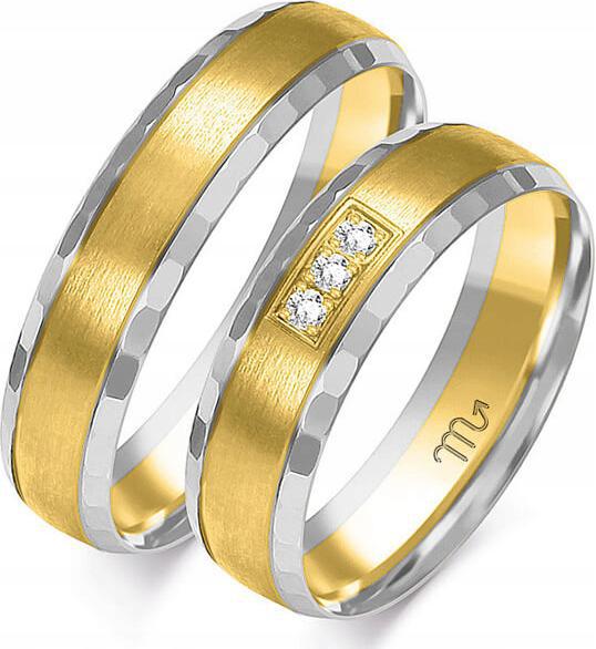 Zlatý snubní prsten na svatba pro pár 14K 585 vel. 26 27 28, originální dámský