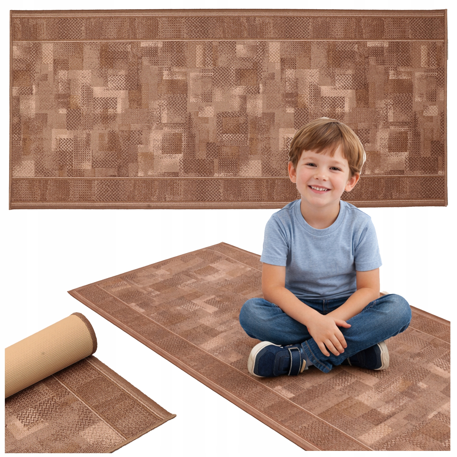 Koberec Běhoun Koberec Do Kuchyně Pokoje 80X220 CM Protiskluzový 100% Polyamid