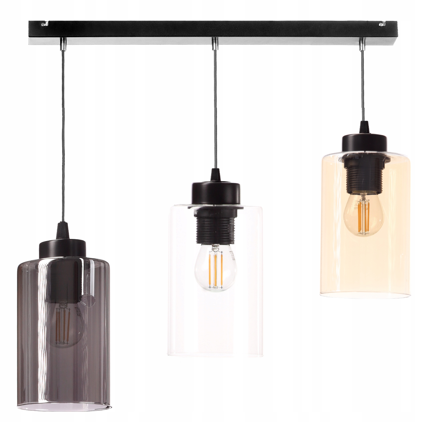 Moderní Závěsná Stropní Lampa Ze Skleněných Tub Barev Led Edison E27