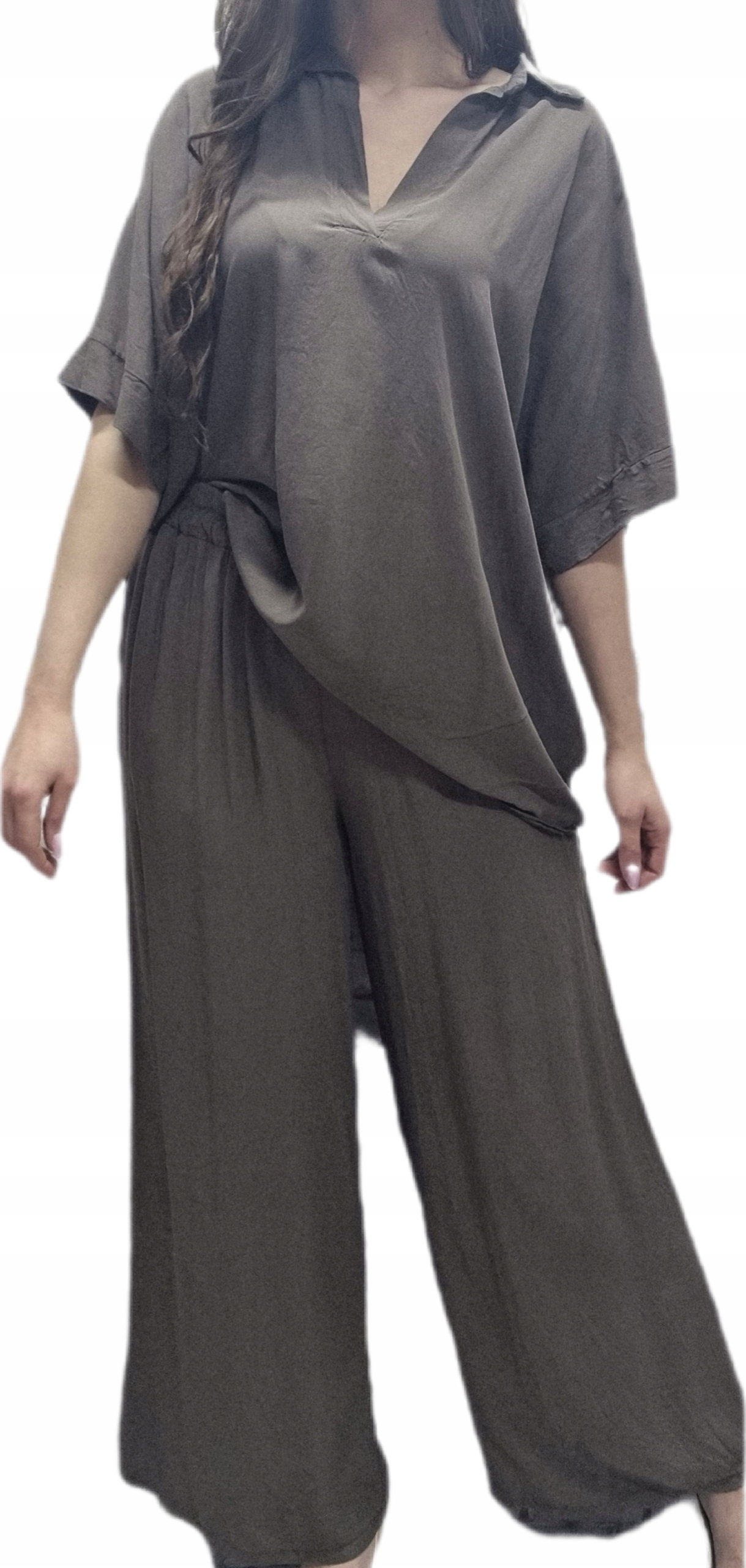 Dámský komplet Halenka Sukně-kalhoty XXL 44 46 Plus Size Velké Velikosti