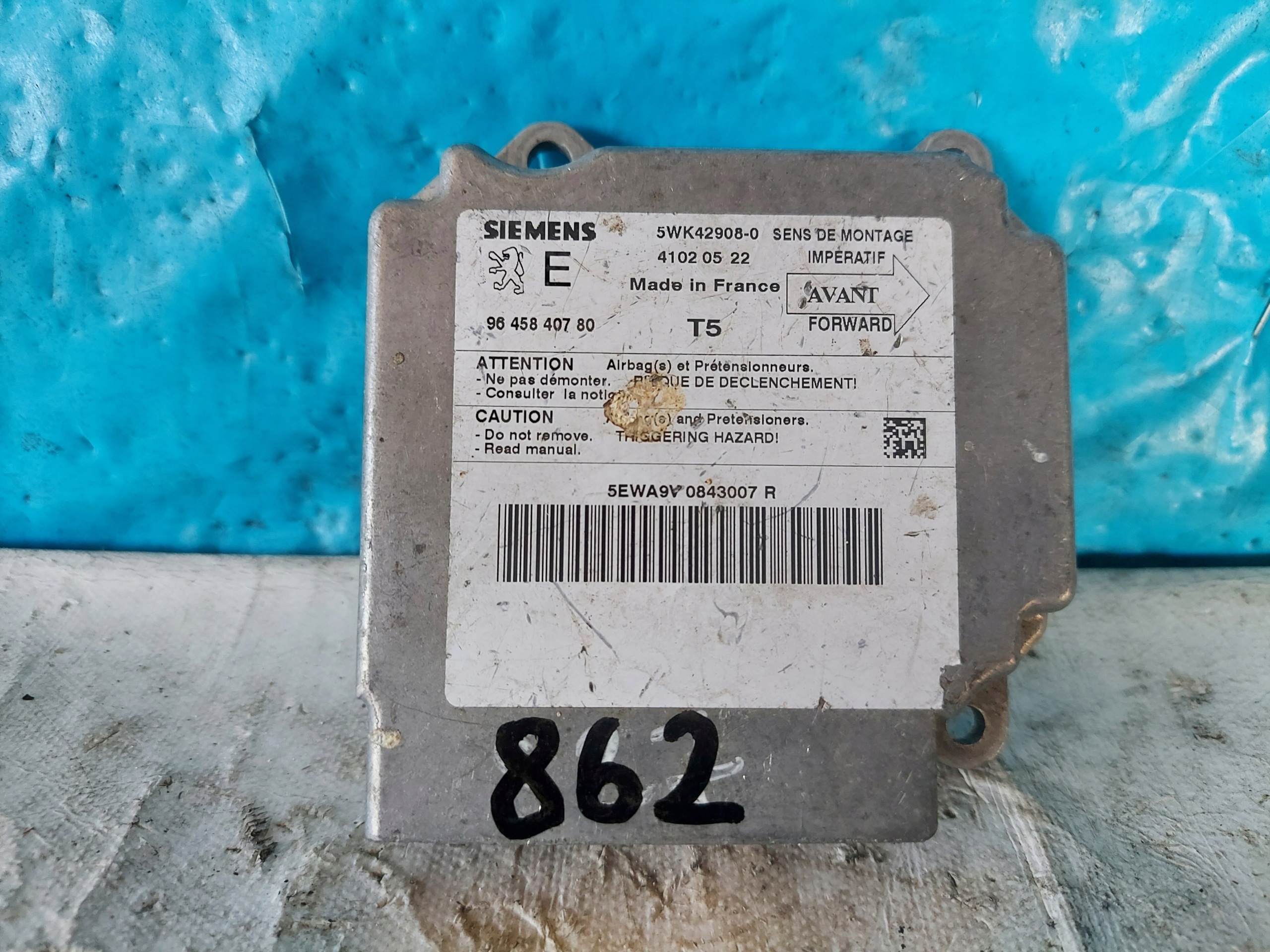 PEUGEOT 307 9645840780 SENSOR airbag