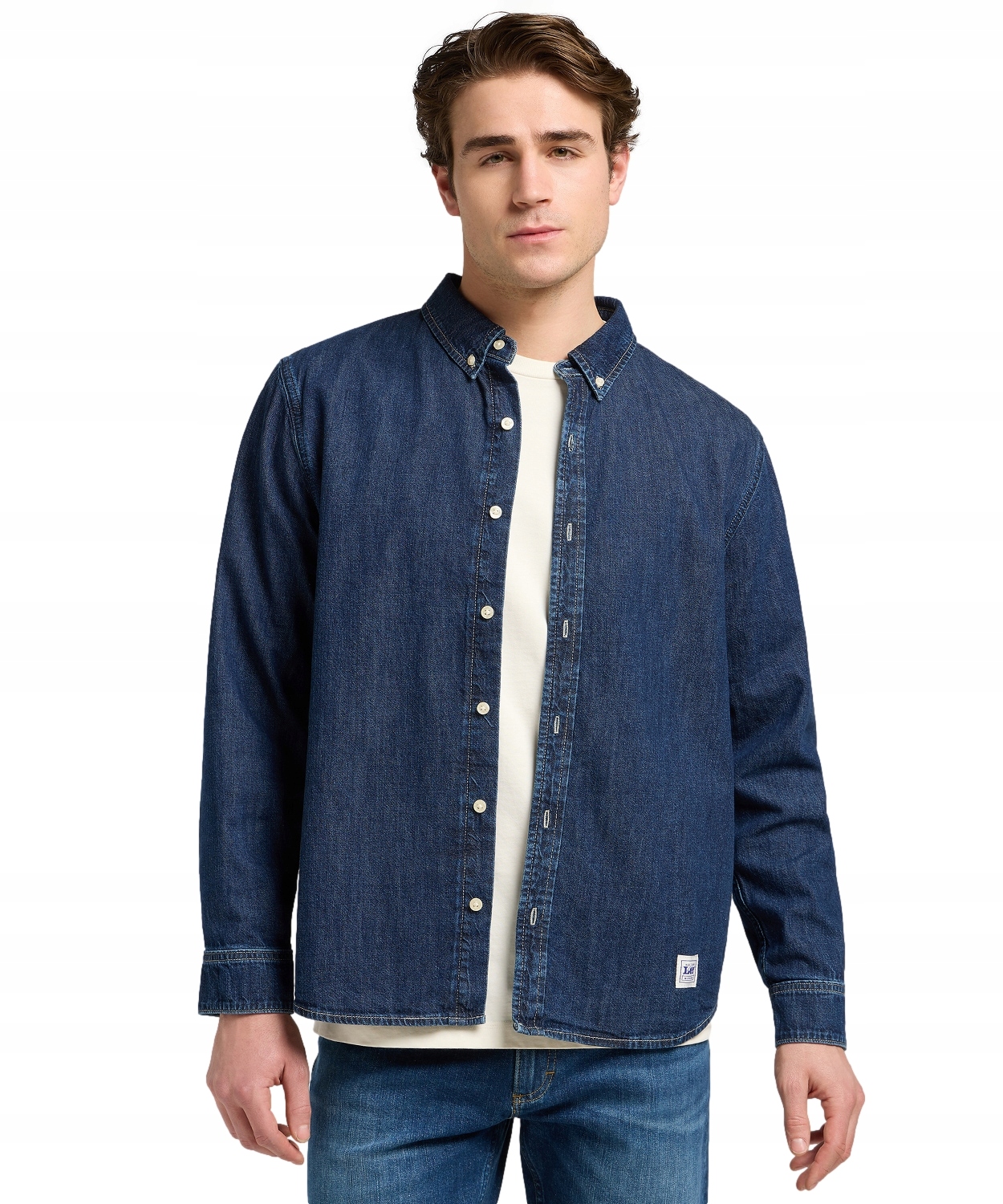 Lee pánská džínová košile Blue Ridge No Pocket Button Down L