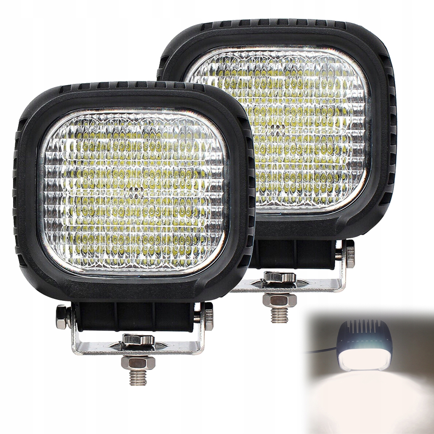 2x Halogenová Led Pracovní Lampa 48W Reflektor Vodotěsný Osvětlovač 16 Diod
