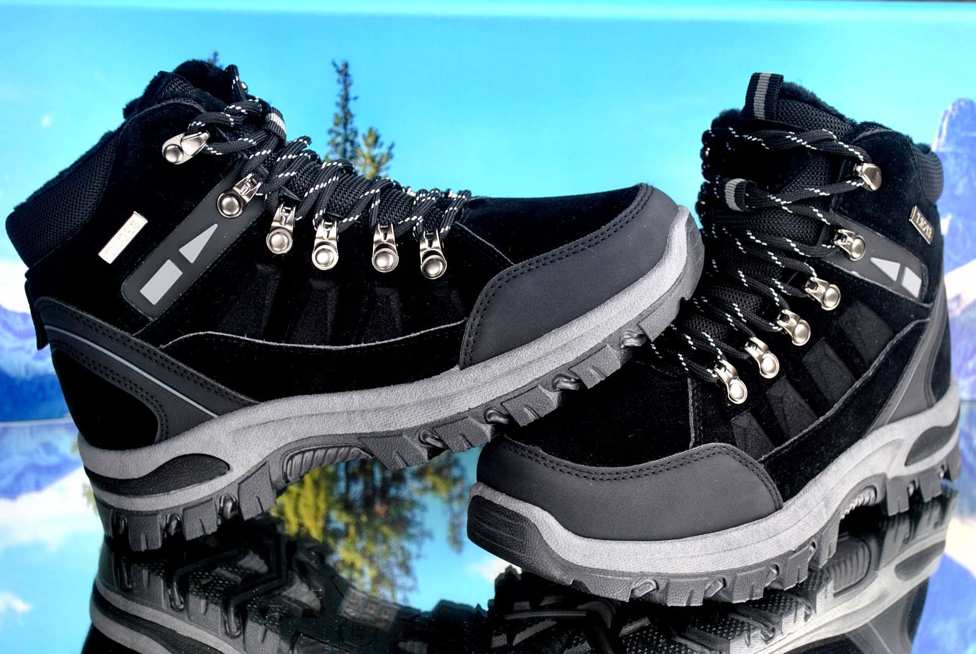 BUTY ZIMOWE OCIEPLANE TREKINGOWE GÓRSKIE TRAPERY ŚNIEGOWCE SPORT Model TRAPERKI MODNE  DAMSKIE MŁODZIEŻOWE NEW