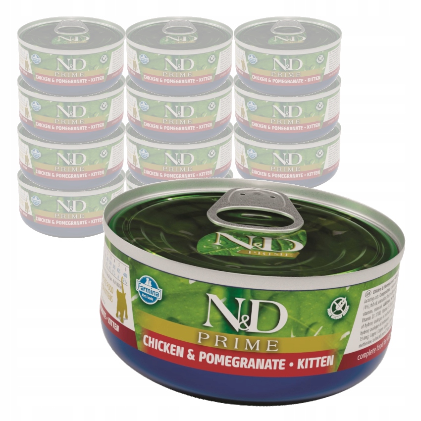 Levně Farmina N&d Prime Kitten 12x70g Vlhké Krmivo pro koťata Kuře s granátovým jablkem