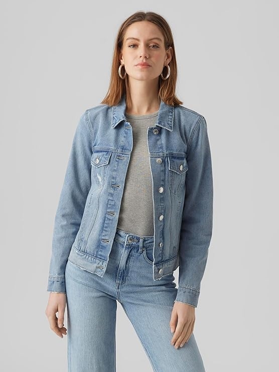 Vero Moda Džínová Sako S Kapsami A Knoflíky M J9A