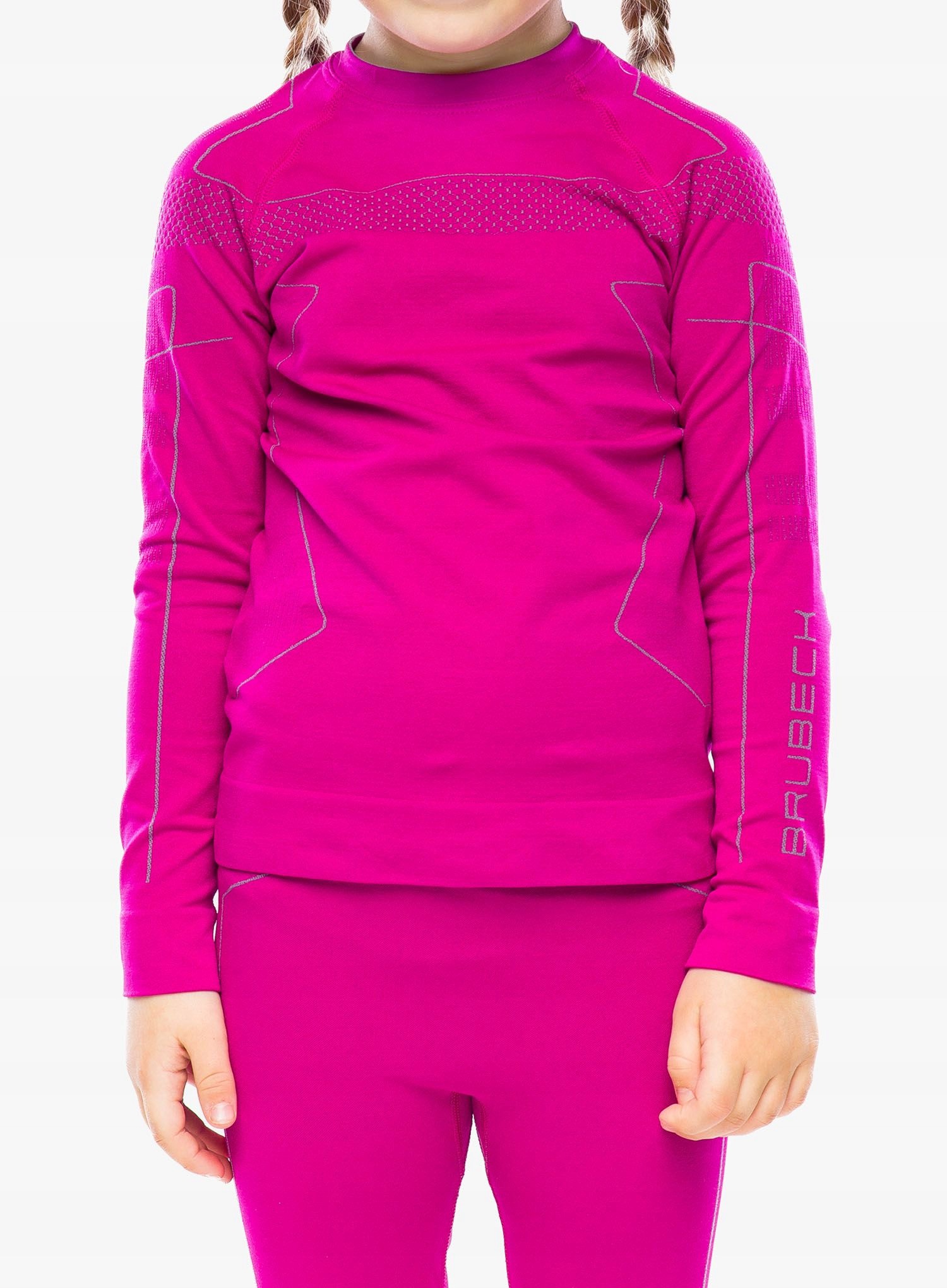 Bluza dziecięca Brubeck Thermo Kids fuchsia/grey 104-110 cm