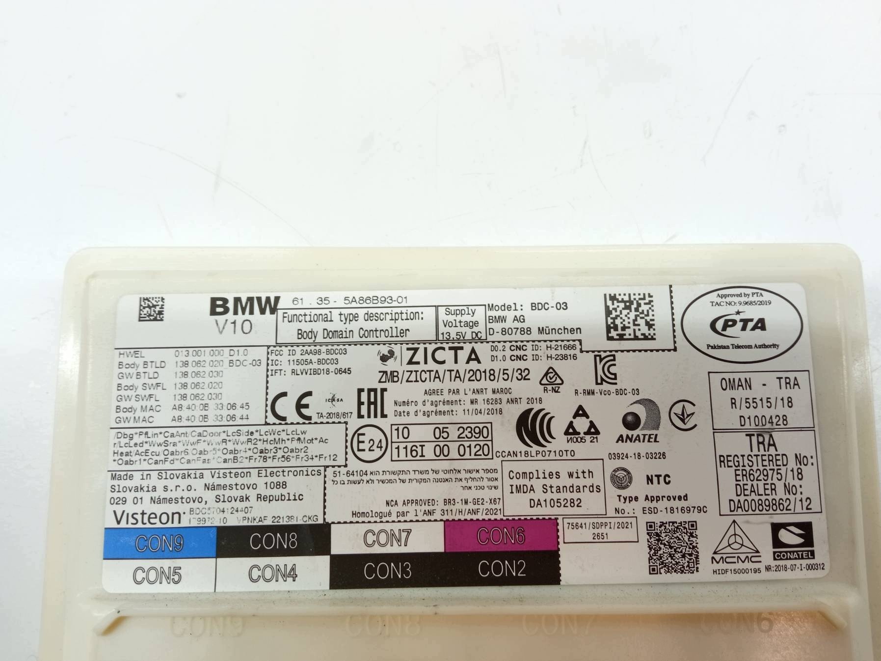 Unité commande confort 5A86B93 Bmw Seria 3 VII (2018-2026) G20 G21