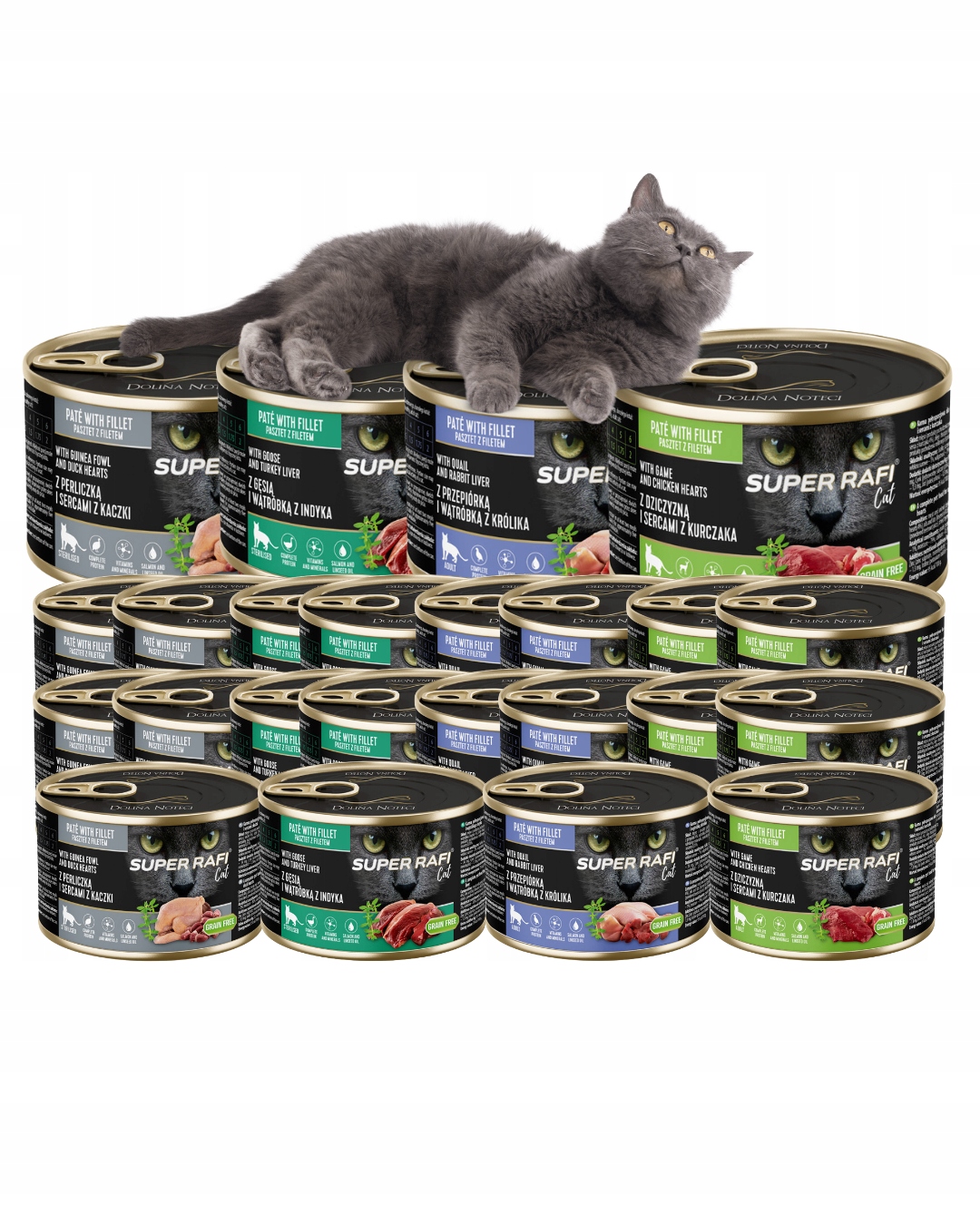 Krmivo pro kočky Rafi Cat mix chutí 24x185g