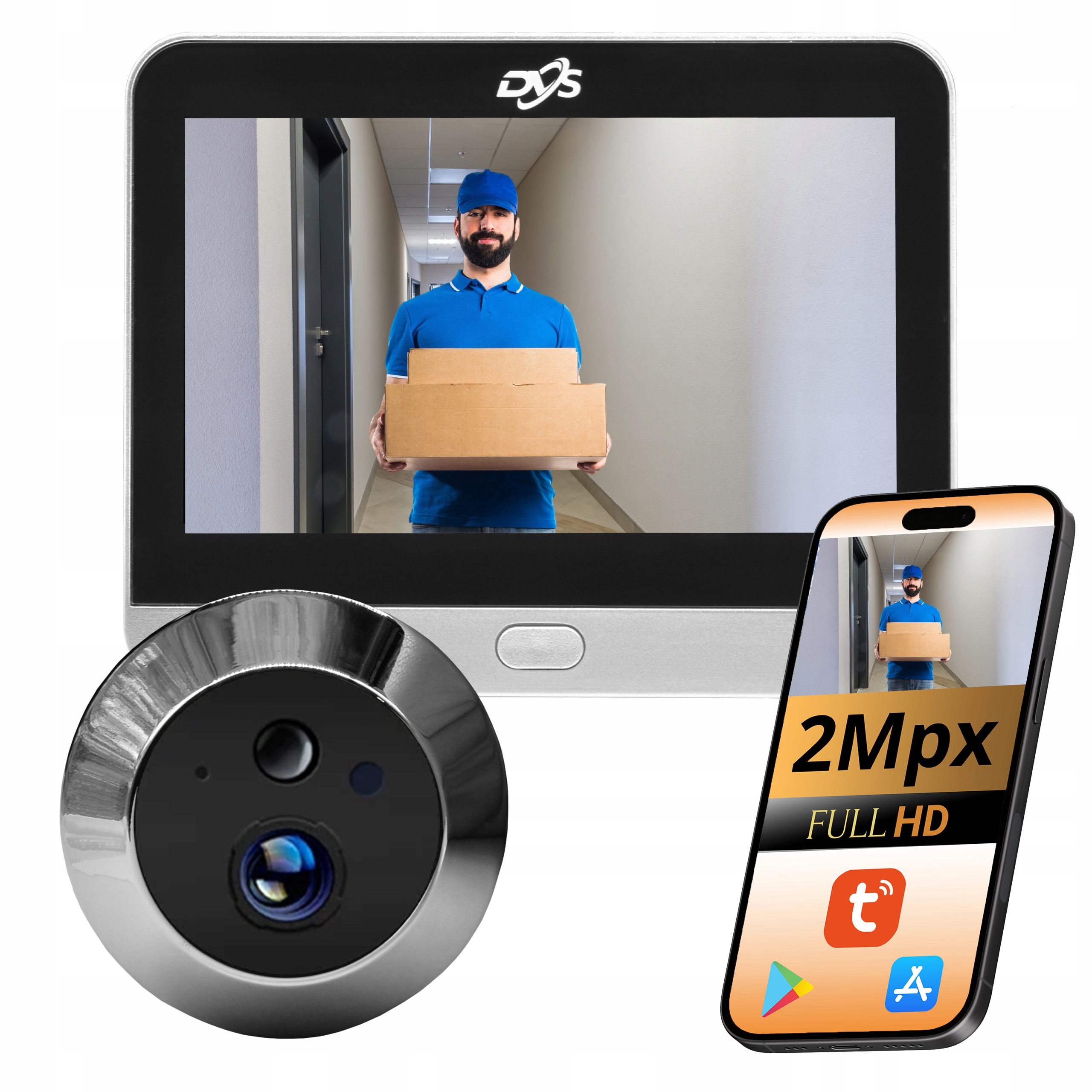 Kamera Elektroniczny Wizjer WiFi do Drzwi Monitor Tuya 4,3 DVS-VDV140M-T