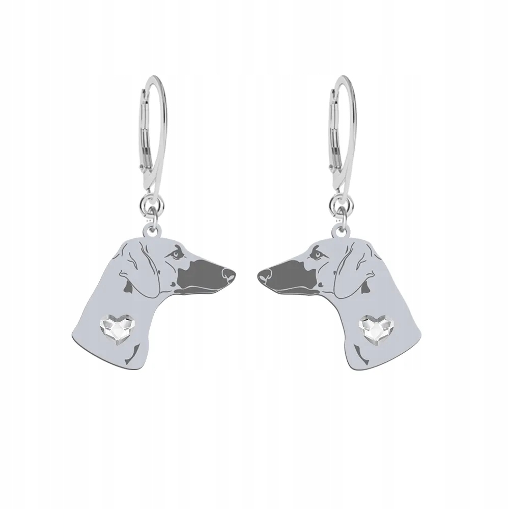 Stříbrné Náušnice se psem Sloughi 925 Šperky Žena Gravírování Bonus