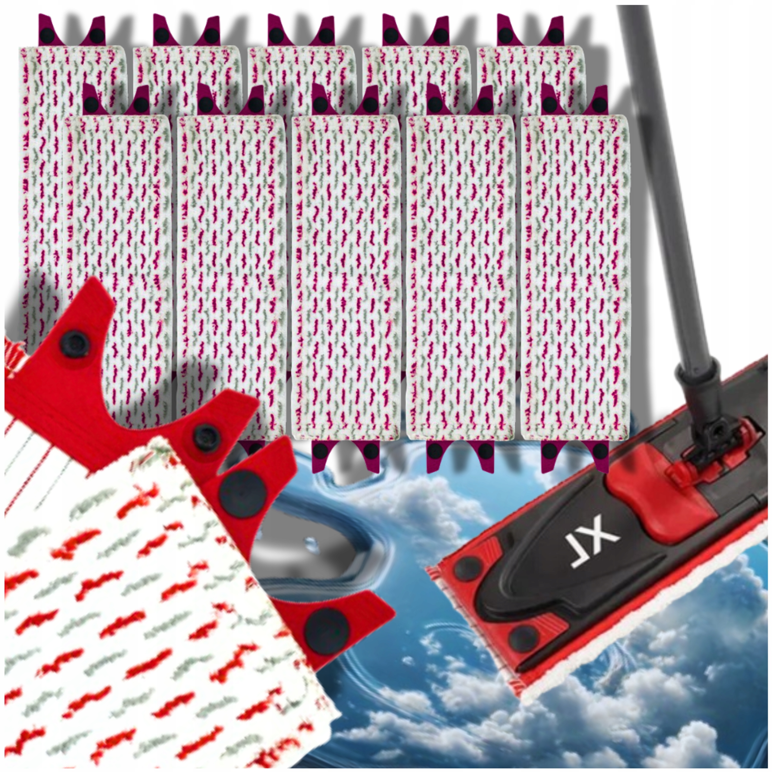 Levně 8x Náhradní Náplň Náhradní K Mopu Vileda Plochý Ultra Max Ultramax XL 42CM