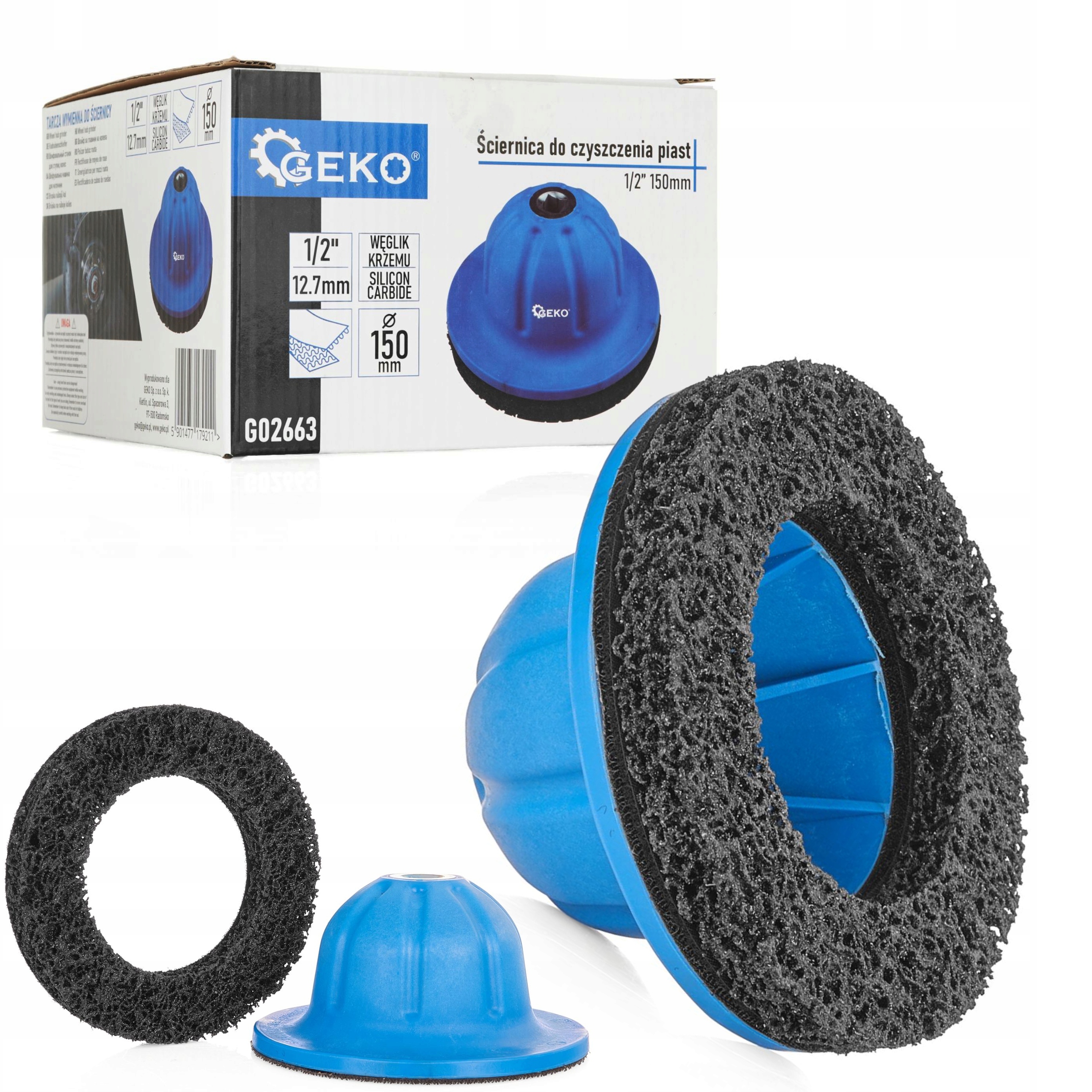 GEKO ŚCIERNICA DO CZYSZCZENIA PIAST I TARCZ HAMULCOWYCH NAPĘD 1/2" SZCZOTKA