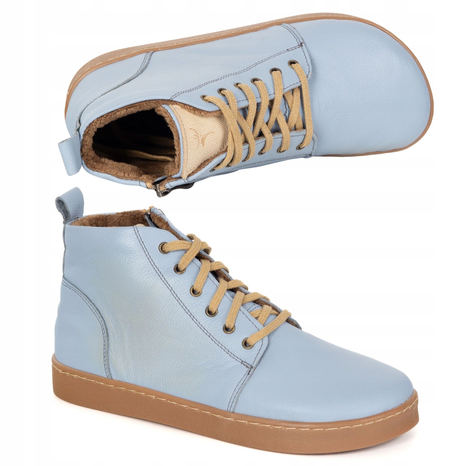 Dámské zimní barefoot kožené boty Z-B04 modré 40