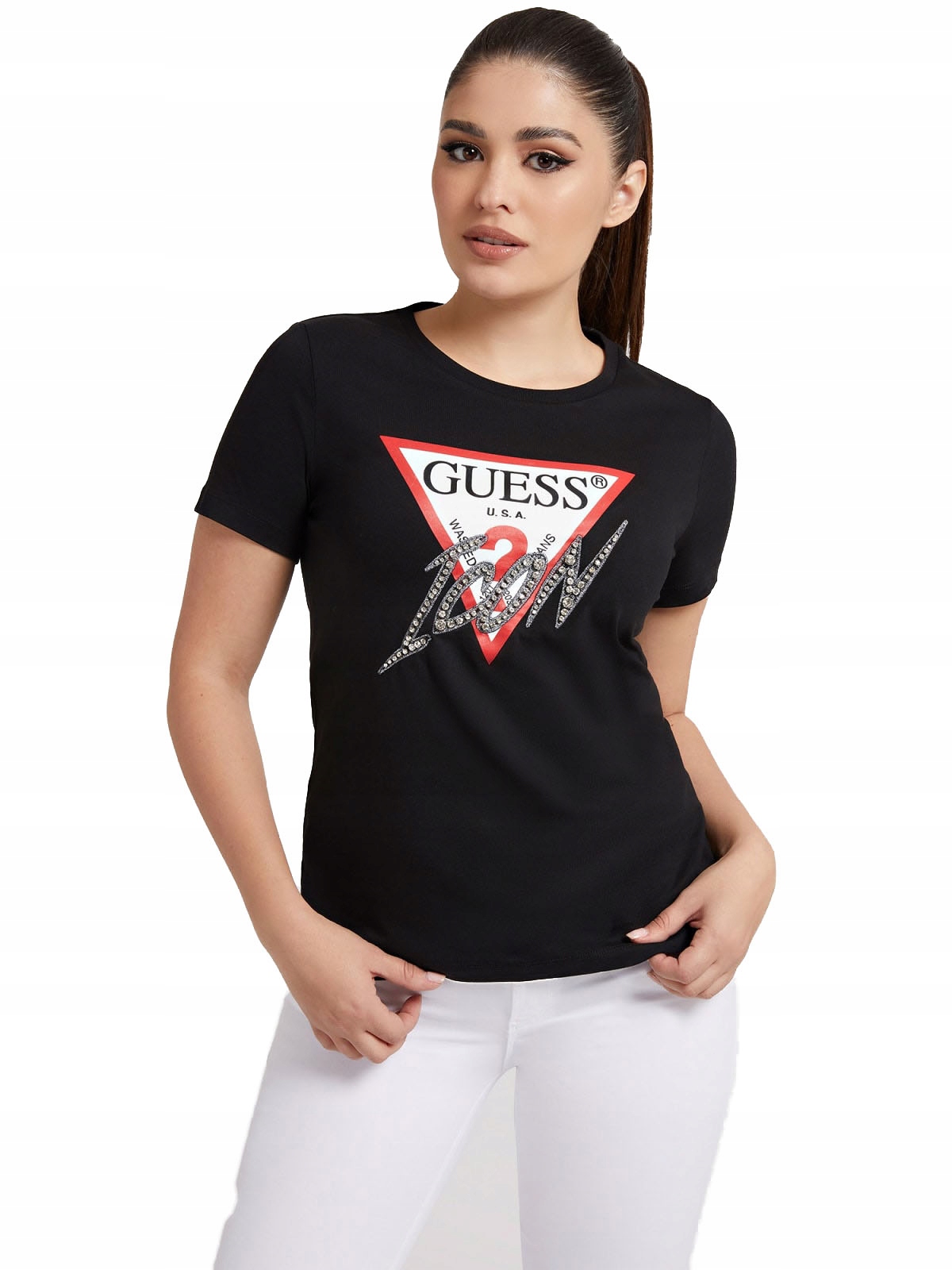Guess Tričko Dámské Tričko Icon Tee Black vel. S
