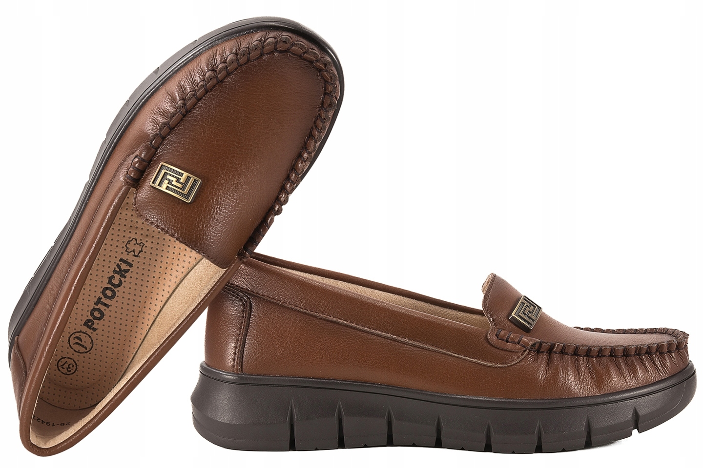 Potocki 26-19427 Dámské Kožené Mokasíny Polobotky hnědé 39