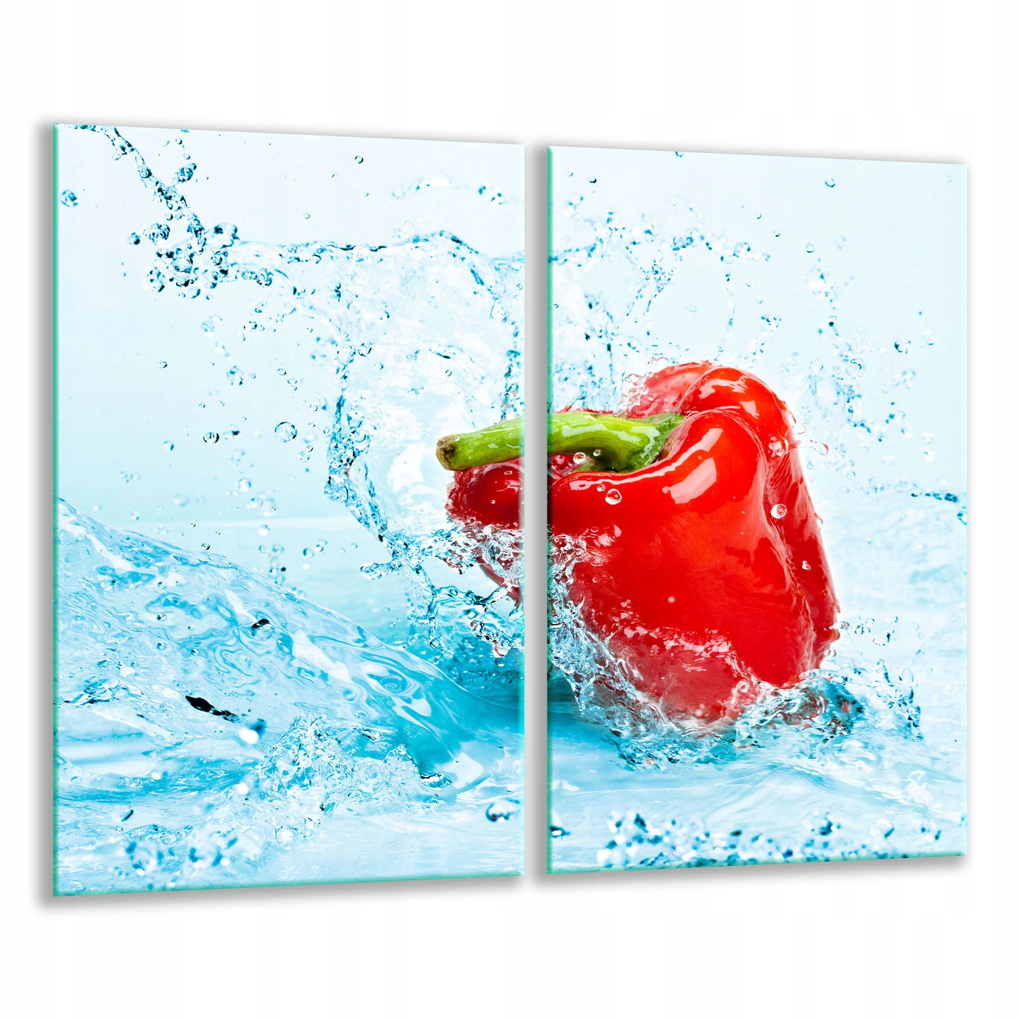 Skleněná Krájecí Deska 2x 30x52 Paprika Tvrzené Sklo Kuchyně 7v1