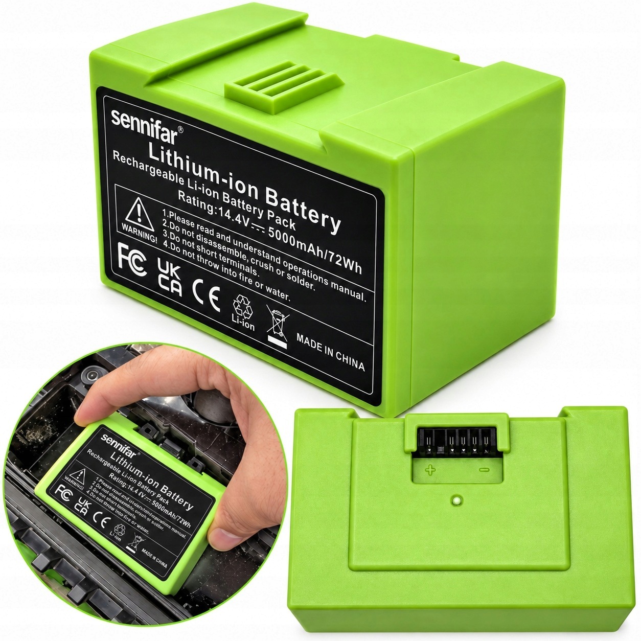 Akumulátor Baterie pro iRobot Roomba i7 i3 i4 série e5 e6 14,4V 5000maH