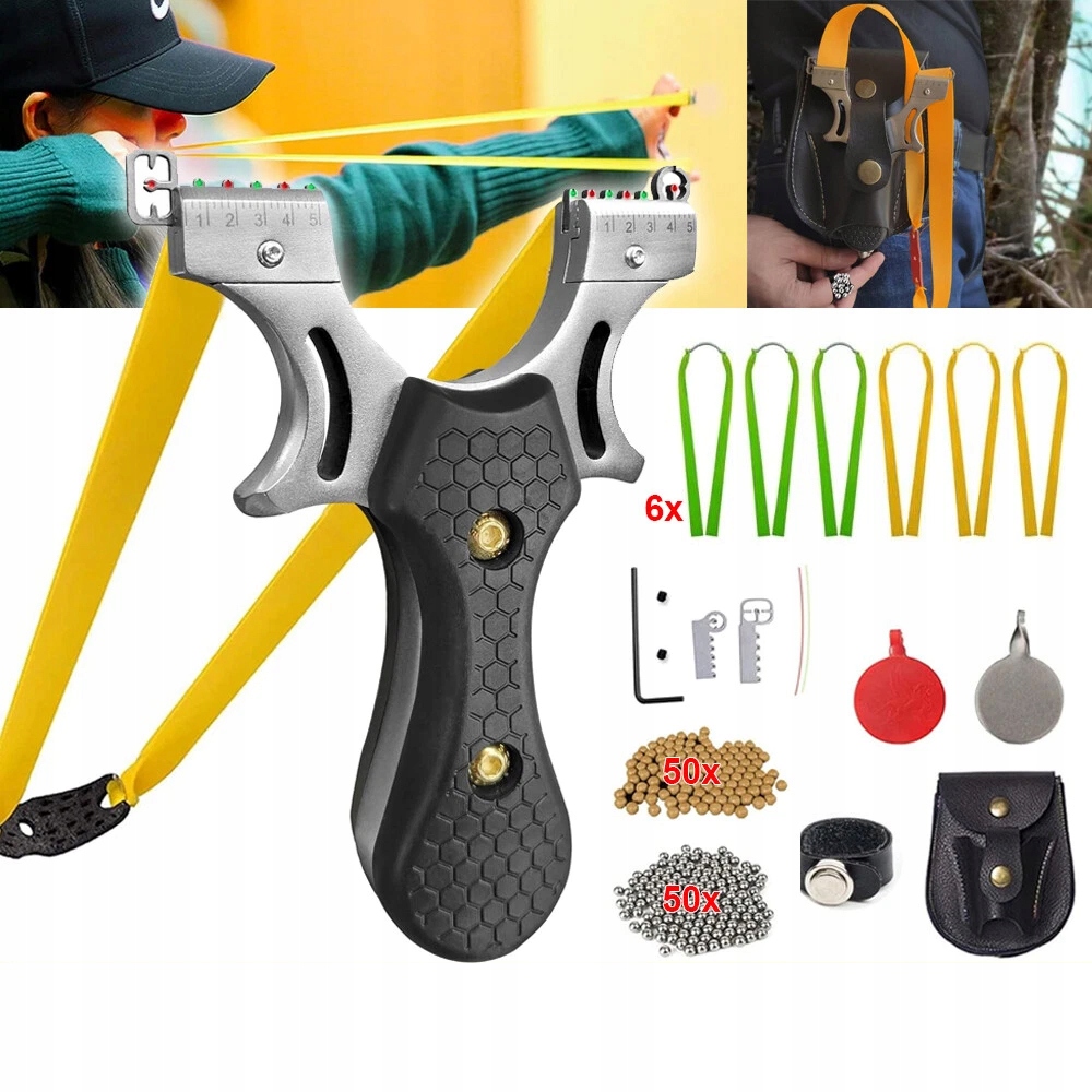 Proca Metalowa Profesjonalna Z Celownikiem Myśliwska +100 Kulki Kompaktowy