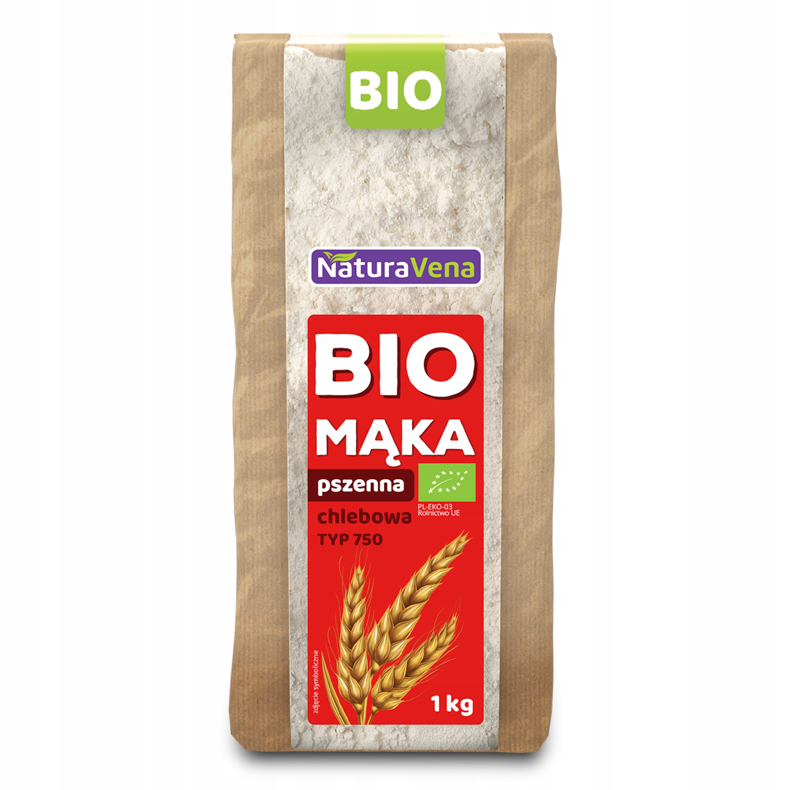 4X Chlebová Pšeničná Mouka Typ 750 Bio 1 kg Naturavena