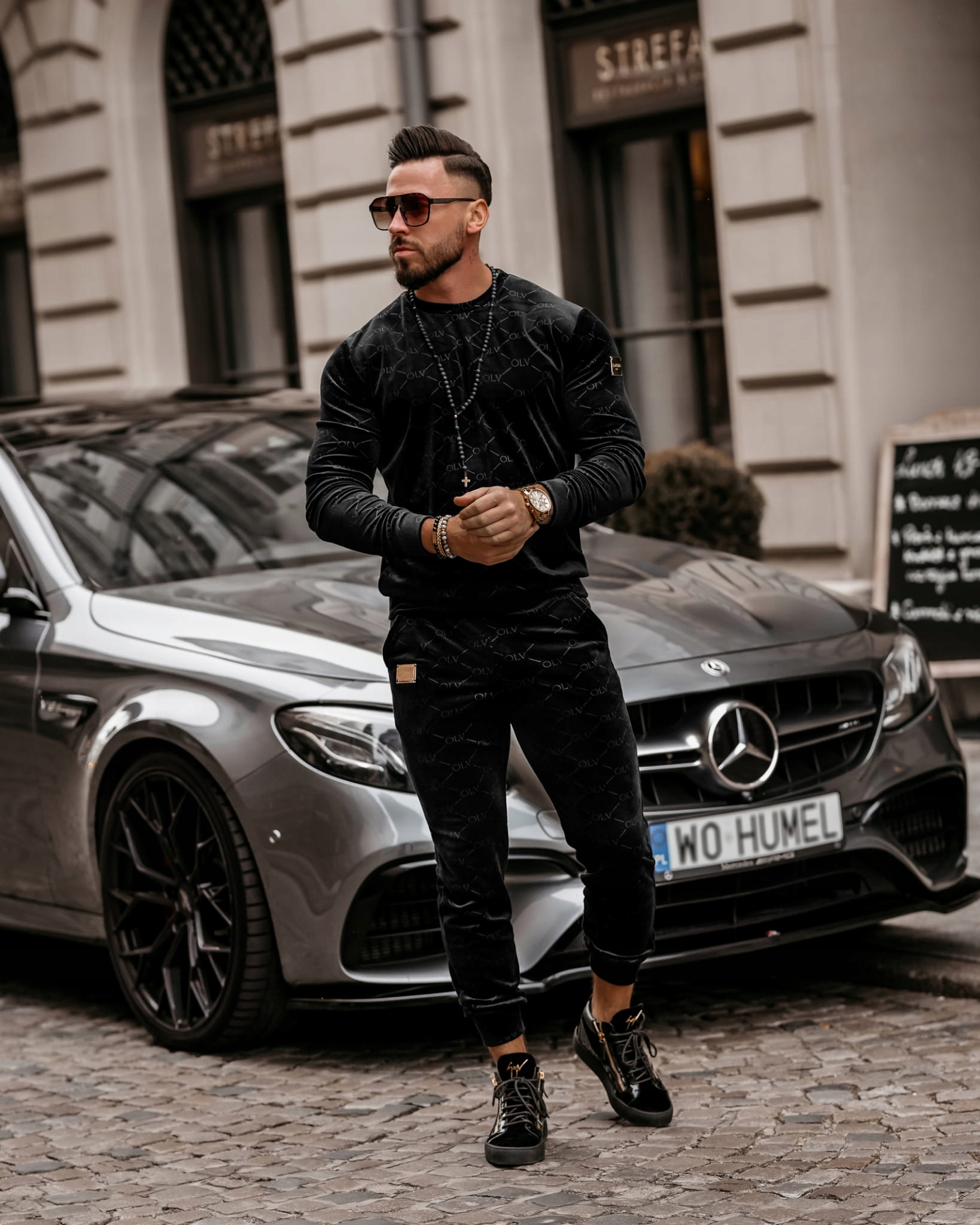 Komplet męski OLAVOGA ERIK czarny - M Rozmiar M