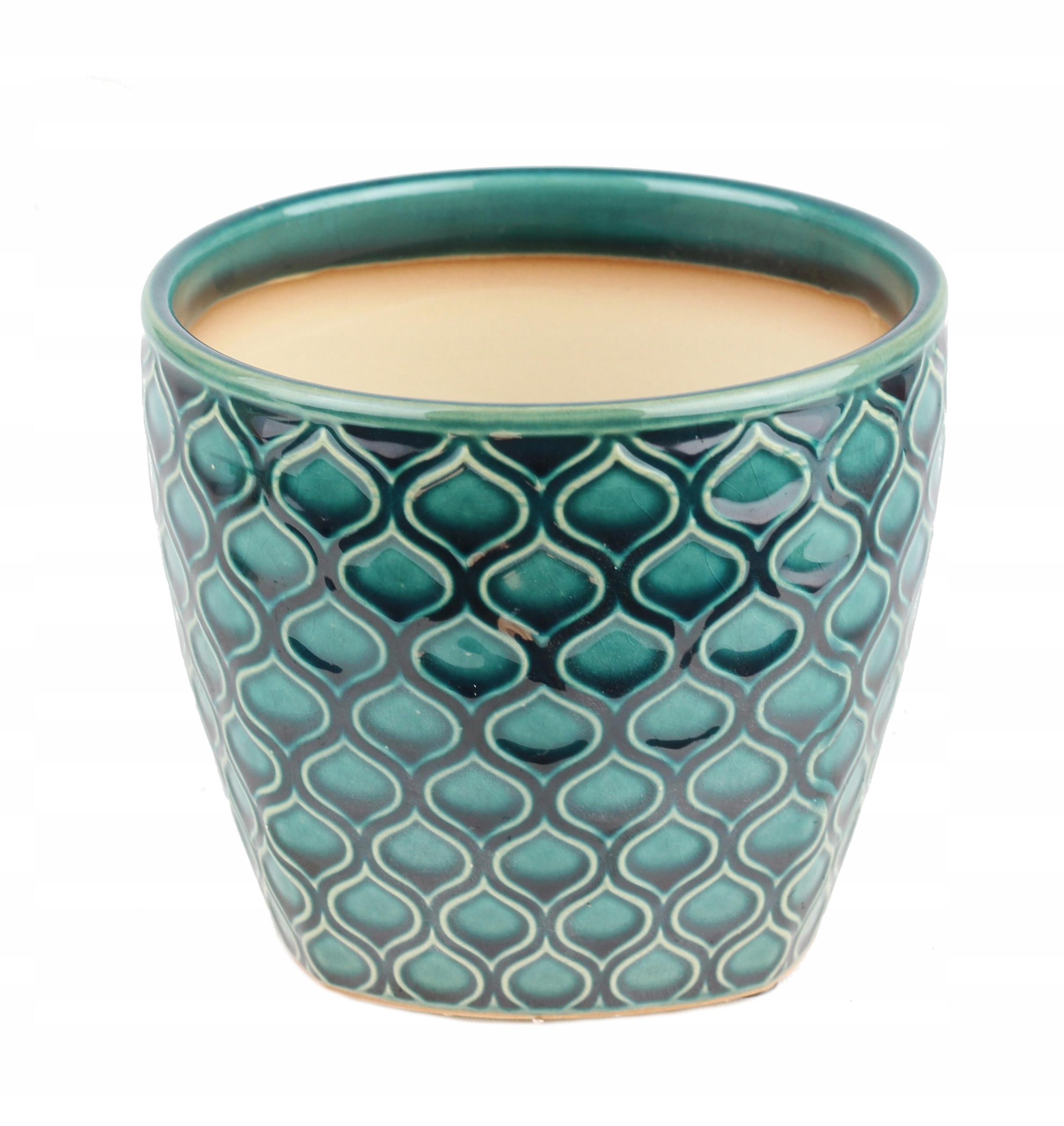 

Osłonka ceramiczna Ø 12cm Łuska turkusowa doniczka