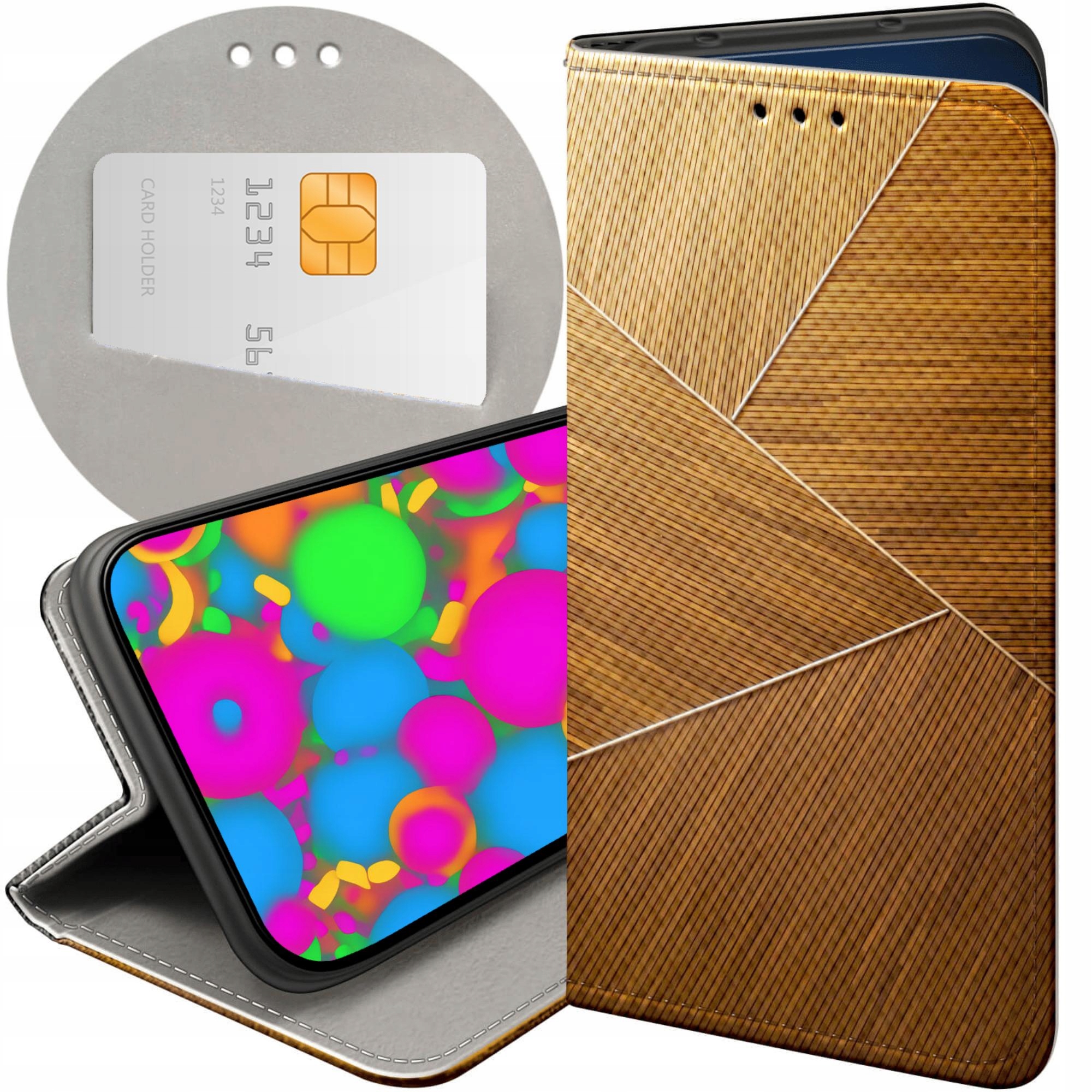 Etui Z Klapką Do Xiaomi Redmi 15 4G 5G Brązowe Drewniane Brown Case