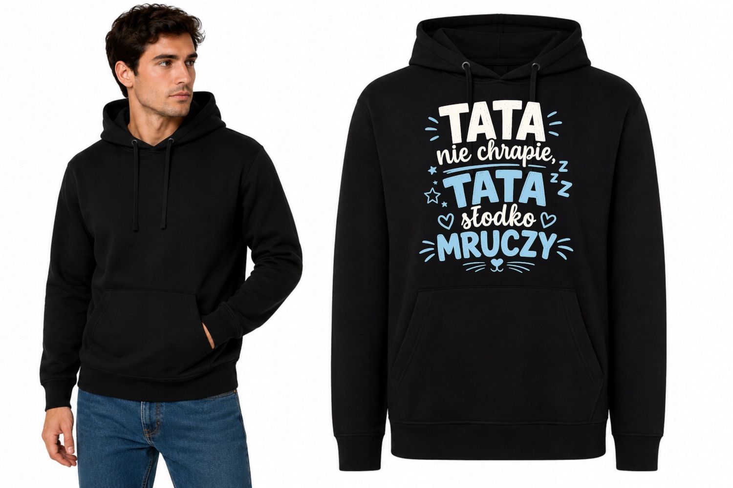 Mikina s kapucí Táta Nechrápe Táta Sladce Mrská r.XL