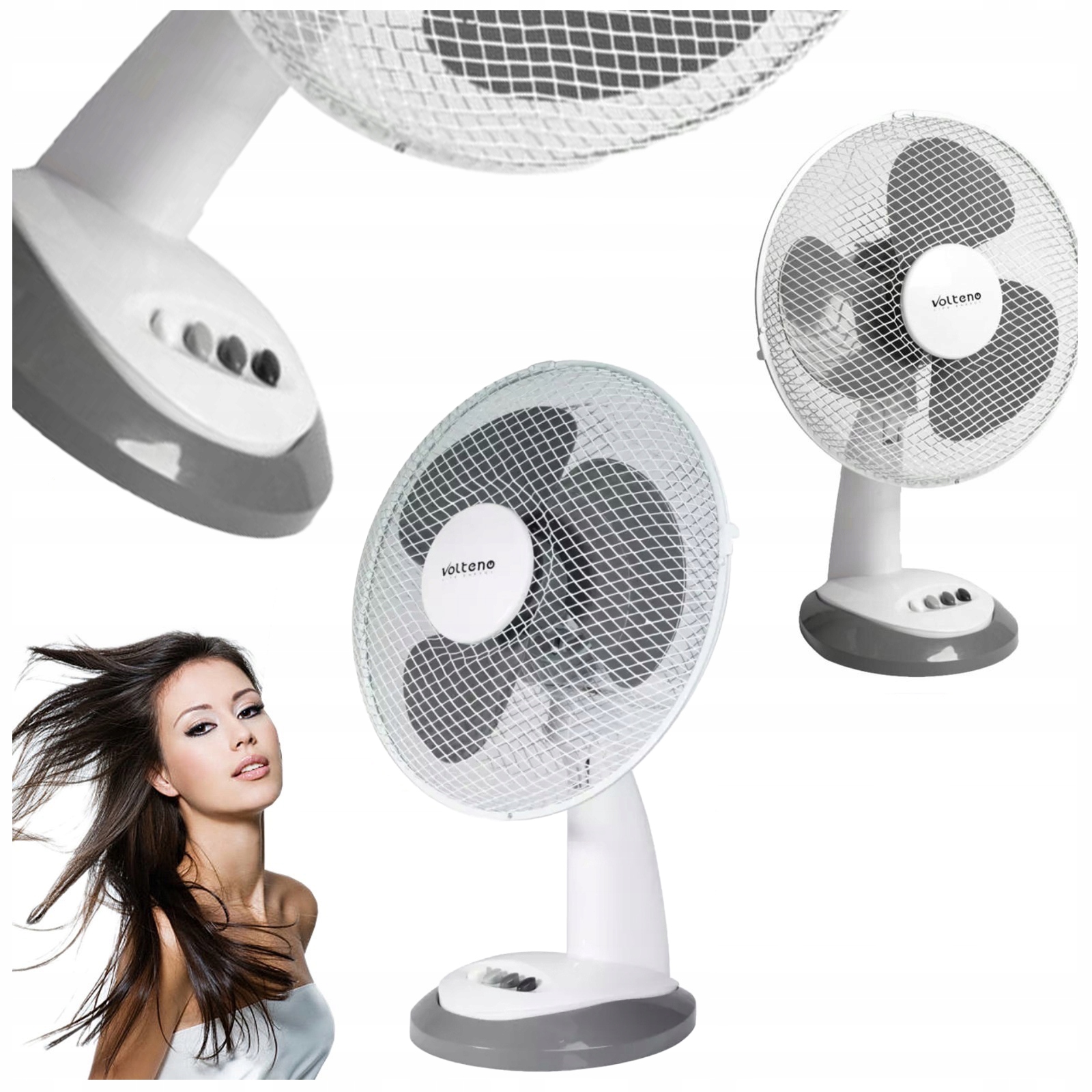 Ventilátor Ventilátor Stolový Cirkulátor 35W Stojaci Tichý Silný Biely 30 cm