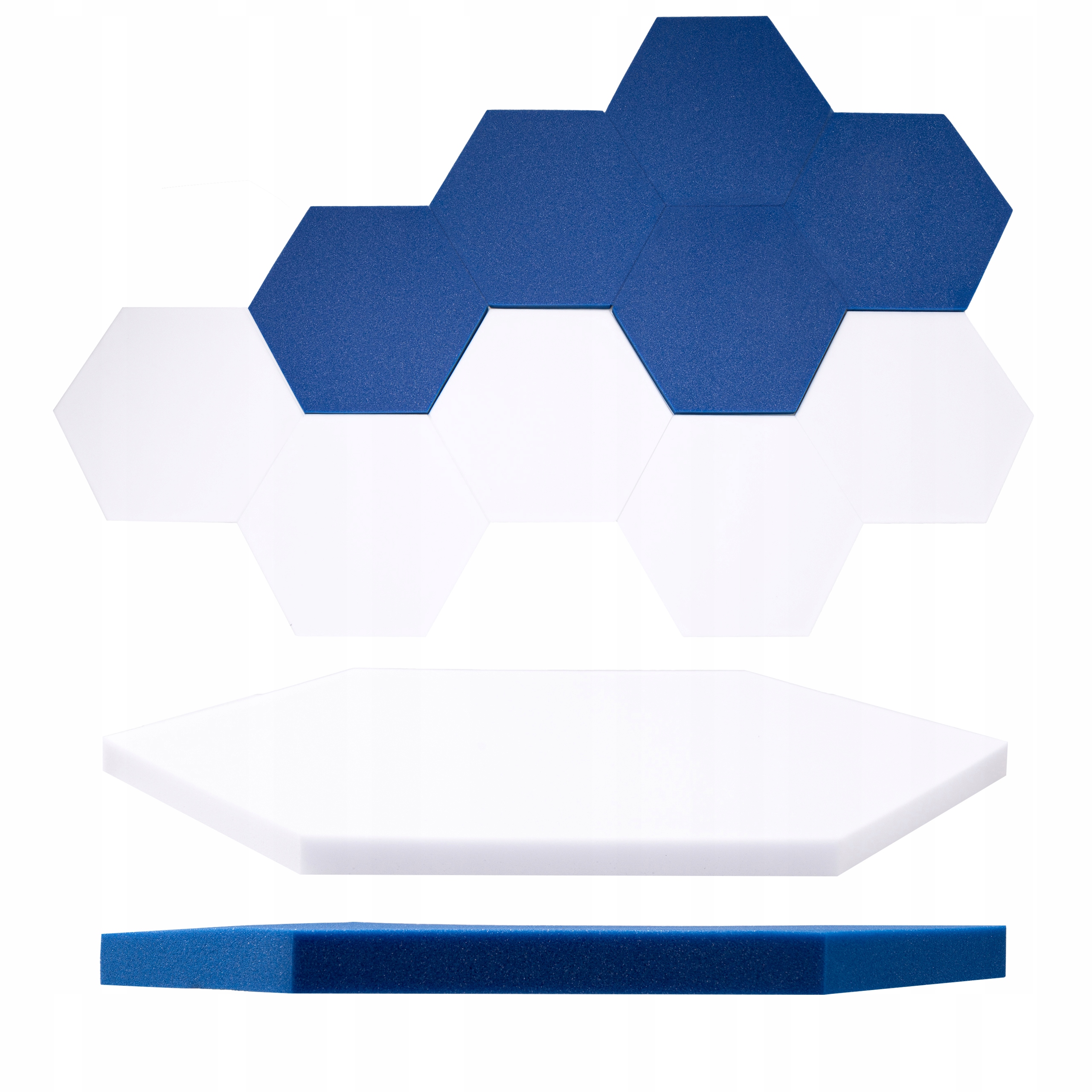 Odhlučnené stenové panely aranžovanie voštiny biela modrá 10 ks