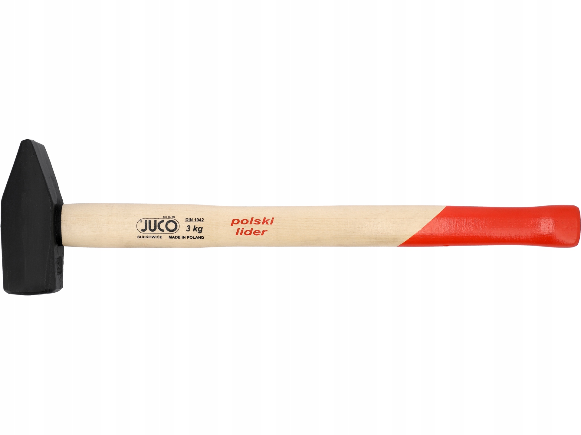 Młotek Ślusarski 3KG Juco Stalowy Kuty Hartowany Trzonek Drewniany