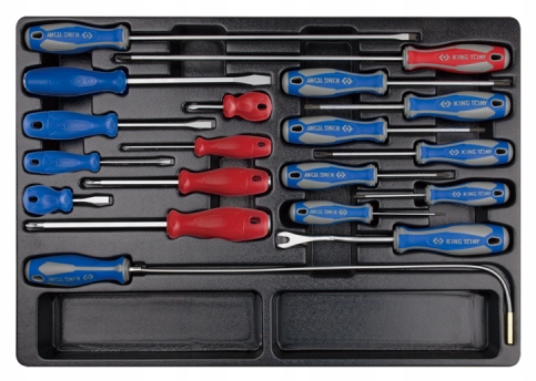 Sada Plochých Krížových Skrutkovačov Torx S Otvorom 19ks King Tony 9-31919MR