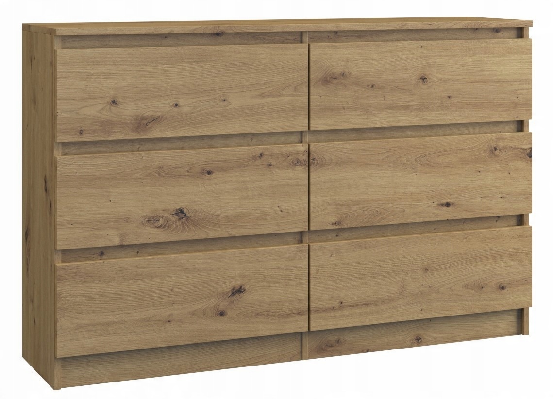 

Nowoczesna Komoda 120CM Szuflady Szafka Regał Dąb