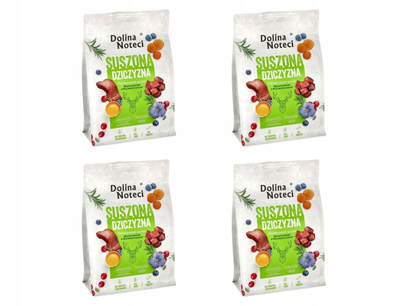 Karma dla psa suszona Dolina Noteci Premium z dziczyzny 4 x 3 kg