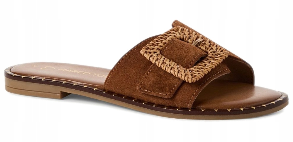 Marco Tozzi hnědé dámské kožené nazouváky pro každodenní nošení, velikost 40