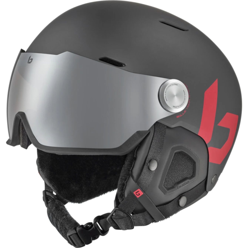 Lyžařská Přilba Bolle Might Visor Titanium Red Matte S 2 59-62 CM Velkým Sklem