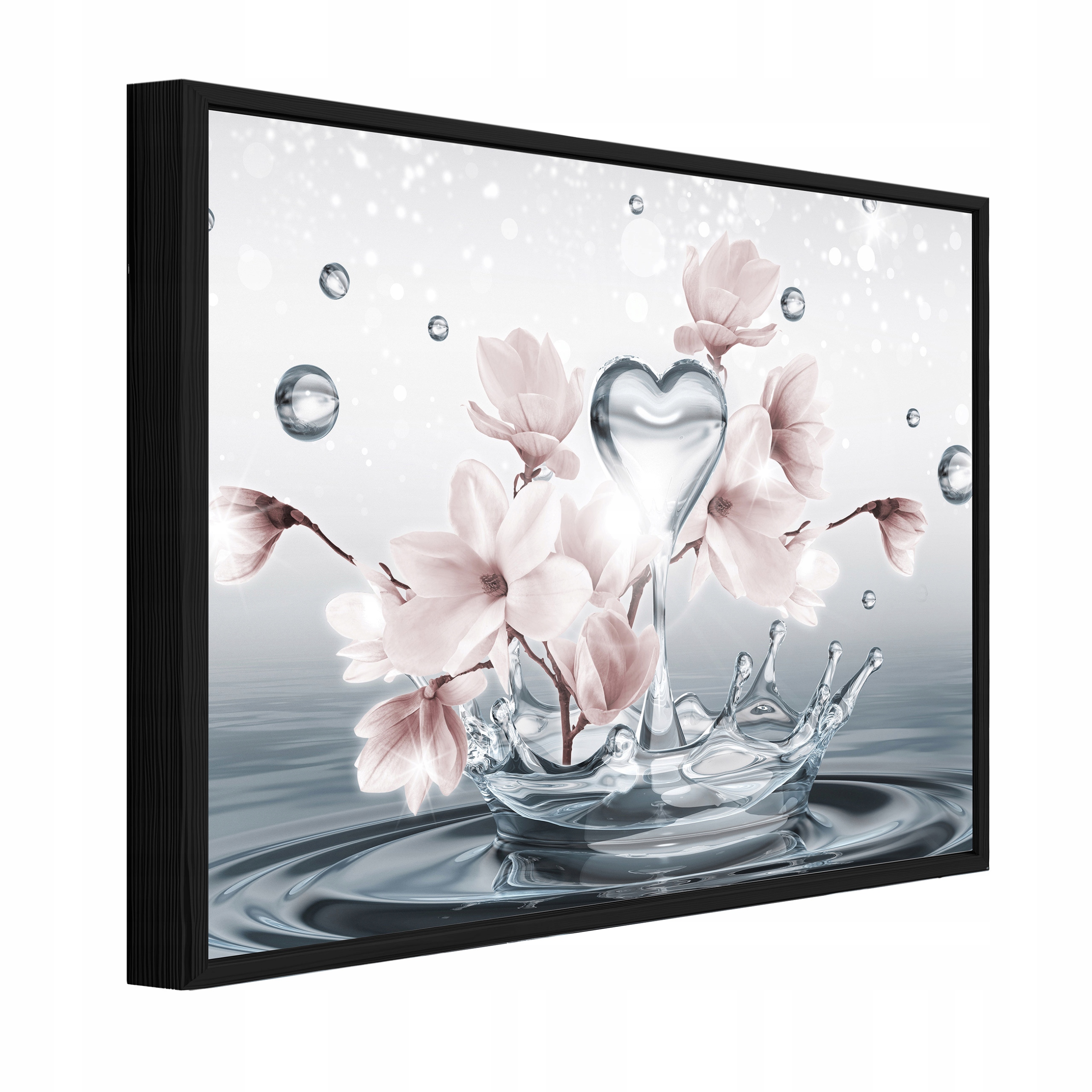 Obraz V Černém Rámu Na Plátně Květiny Abstrakce Obývací Pokoj Ložnice 100x70