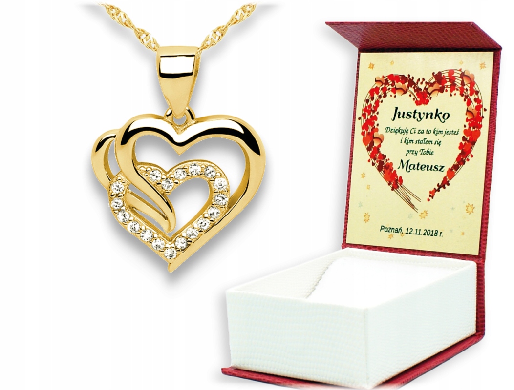 

Serce Serduszko Złoty Łańcuszek 925 Grawer