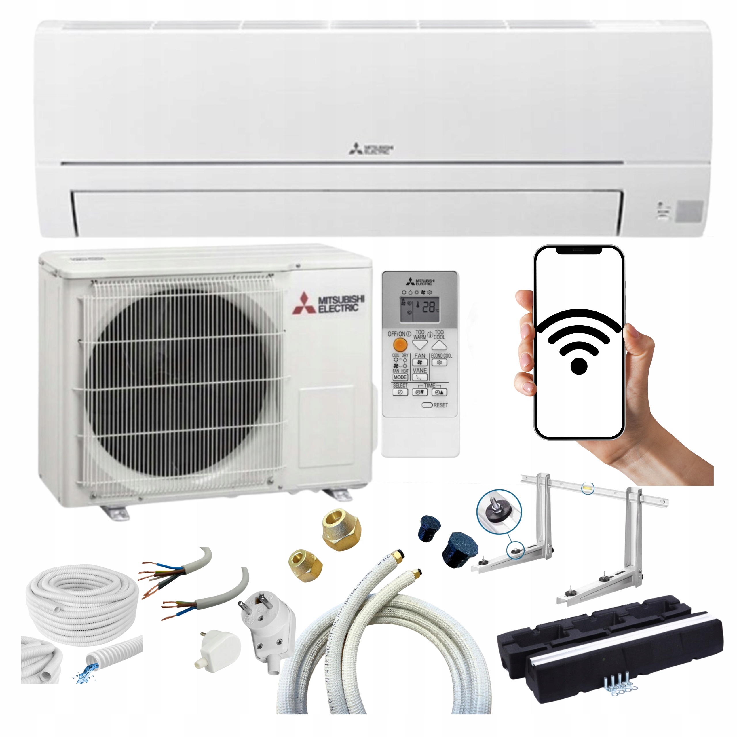 stenová klimatizácia Mitsubishi MSZ-HR35VF 3,4 kW 40 m2 Pripravená Na Montáž