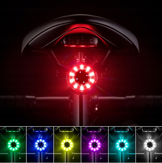 LAMPKA ROWEROWA TYLNA ŚWIATŁO USB LED WODOODPORNA NA TYŁ ROWER KOLORY RGB Kod producenta Q1